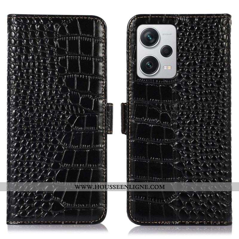 Housse Xiaomi Redmi Note 12 Pro Plus Style Crocodile RFID
