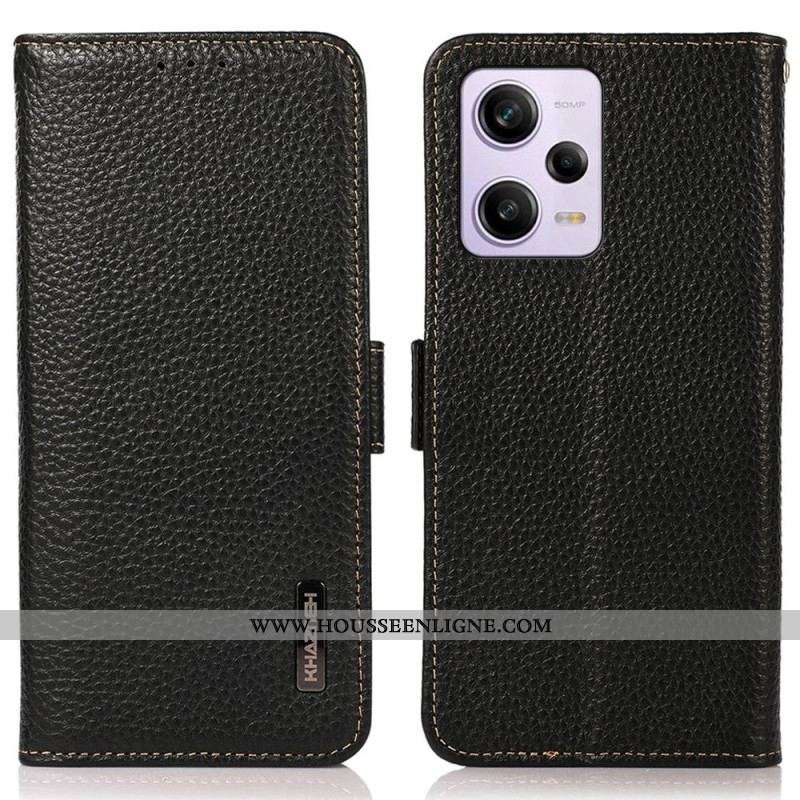 Housse Xiaomi Redmi Note 12 Pro/Poco X5 Pro 5G Cuir Litchi KHAZNEH RFID