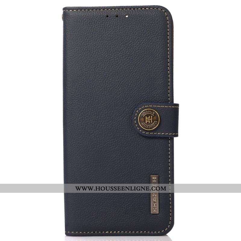 Housse Xiaomi Redmi Note 12 Pro/Poco X5 Pro 5G Cuir Véritable KHAZNEH RFID