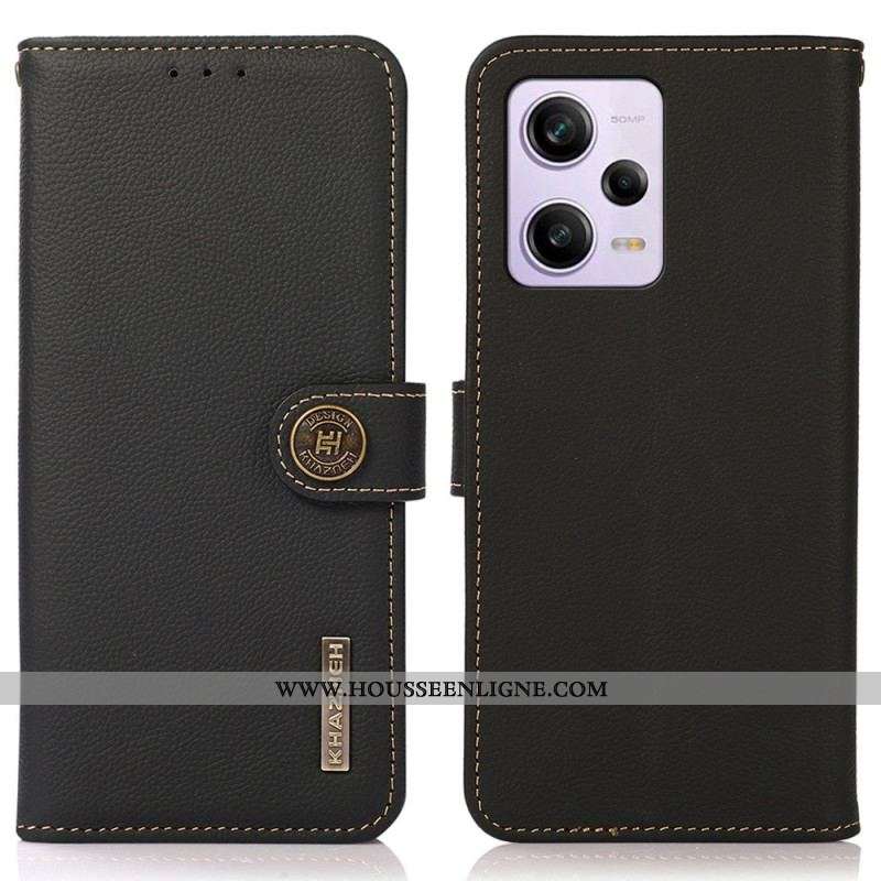 Housse Xiaomi Redmi Note 12 Pro/Poco X5 Pro 5G Cuir Véritable KHAZNEH RFID