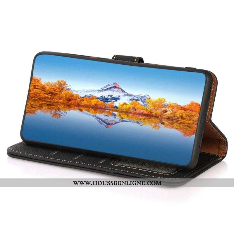 Housse Xiaomi Redmi Note 12 Pro/Poco X5 Pro 5G Cuir Véritable KHAZNEH RFID