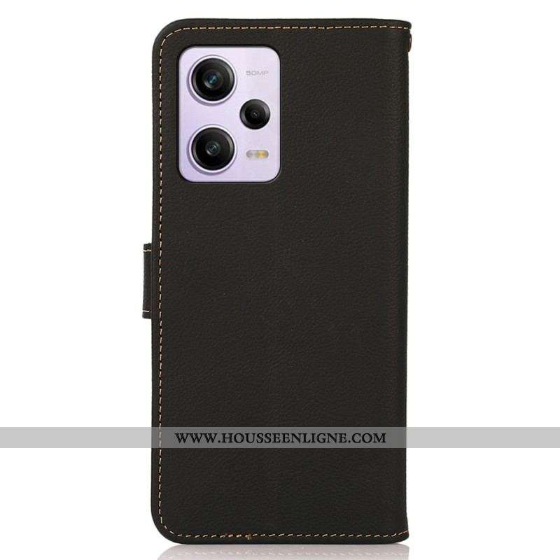 Housse Xiaomi Redmi Note 12 Pro/Poco X5 Pro 5G Cuir Véritable KHAZNEH RFID