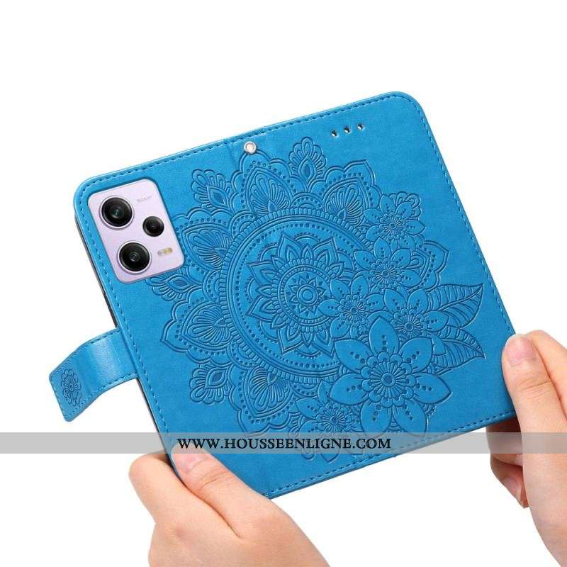 Housse Xiaomi Redmi Note 12 Pro/Poco X5 Pro 5G Fleur Mandala à Lanière