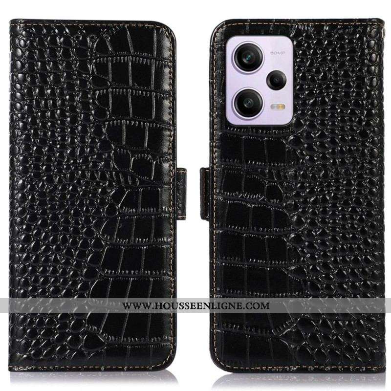 Housse Xiaomi Redmi Note 12 Pro/Poco X5 Pro 5G Style Crocodile RFID