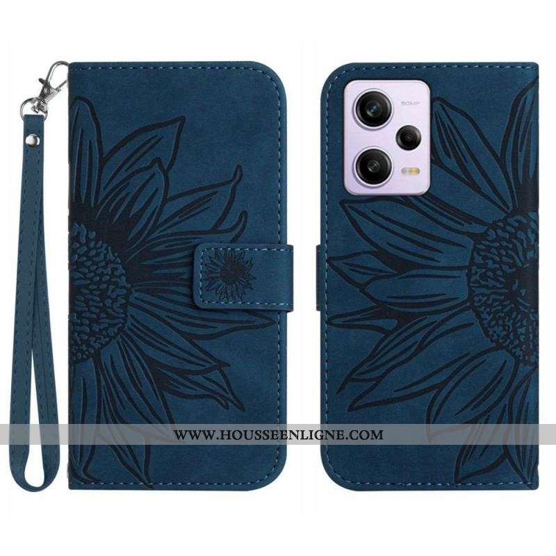 Housse Xiaomi Redmi Note 12 Pro/Poco X5 Pro 5G Tournesol à Lanière
