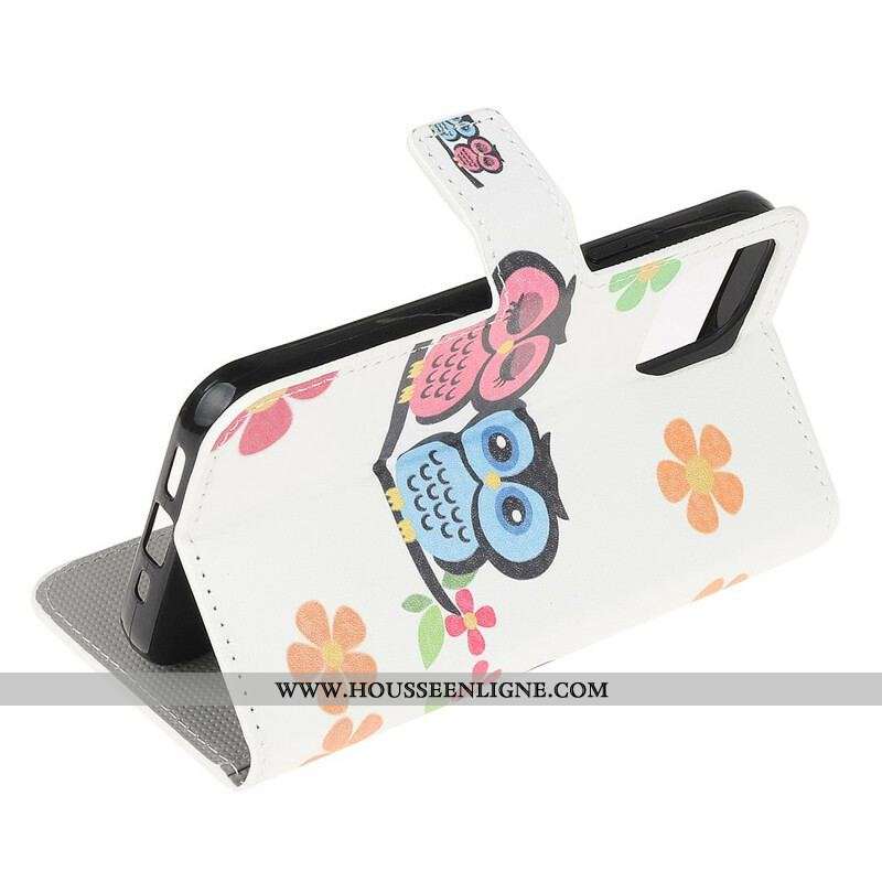 Housse iPhone 13 Mini Couple de Hiboux