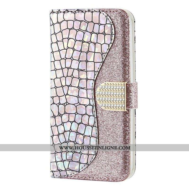 Housse iPhone 13 Mini Croco Diamants