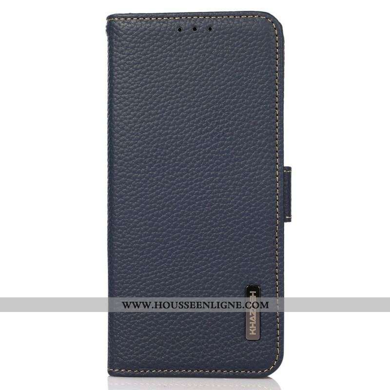 Housse iPhone 13 Mini Cuir Litchi KHAZNEH