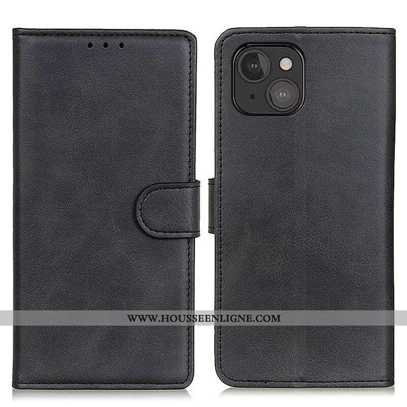 Housse iPhone 13 Mini Effet Cuir Mat Rétro