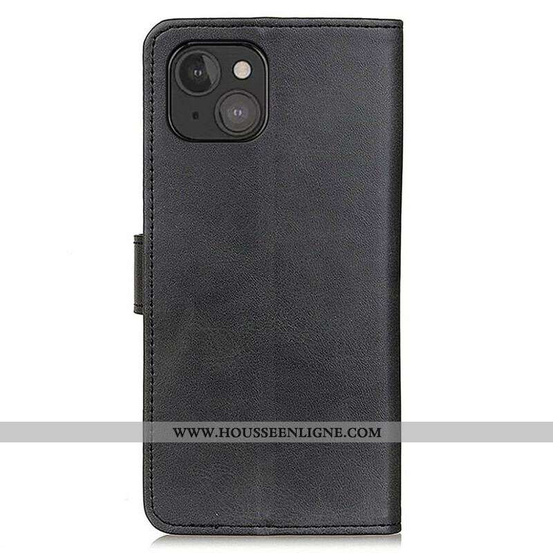 Housse iPhone 13 Mini Effet Cuir Mat Rétro
