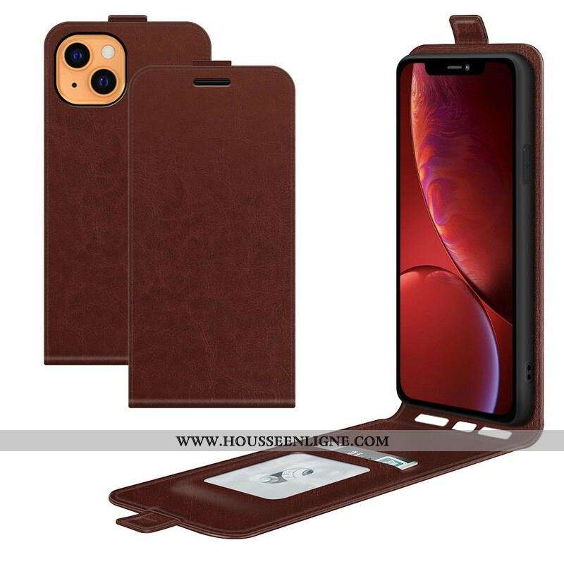 Housse iPhone 13 Mini Effet Cuir Rabat Vertical