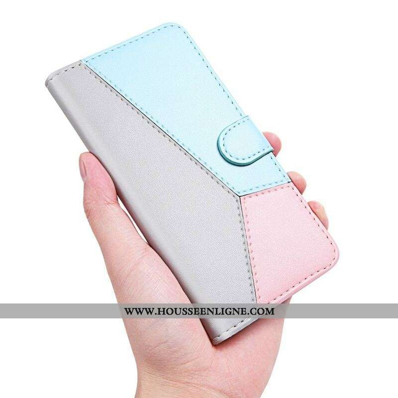 Housse iPhone 13 Mini Effet Cuir Tricolore