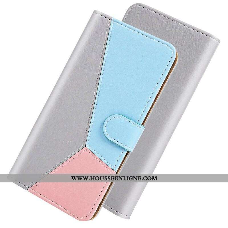 Housse iPhone 13 Mini Effet Cuir Tricolore