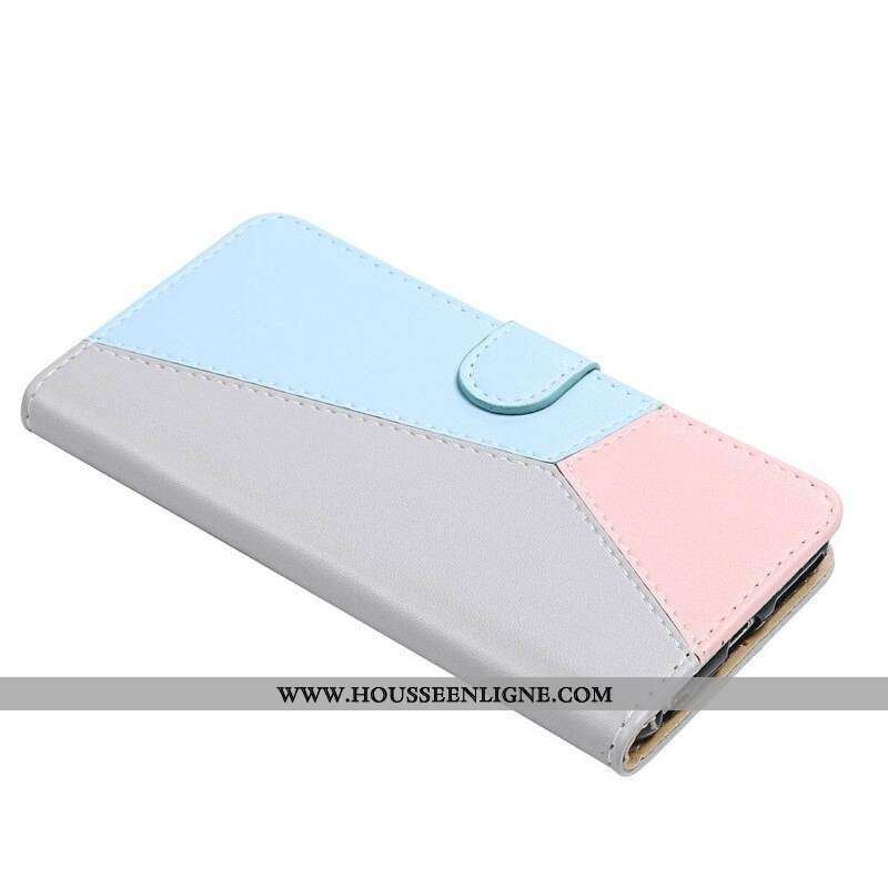 Housse iPhone 13 Mini Effet Cuir Tricolore