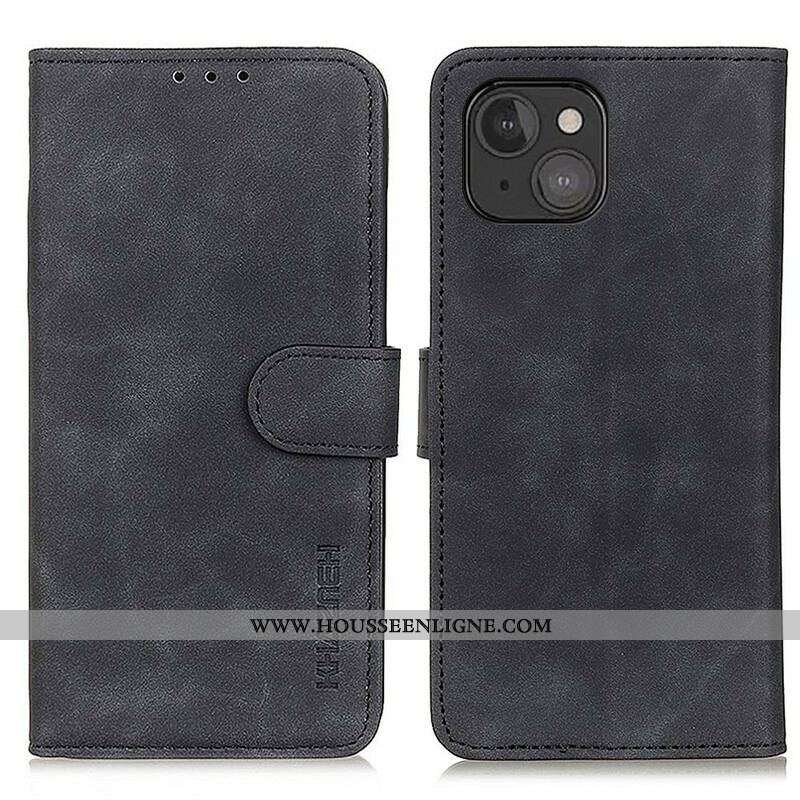Housse iPhone 13 Mini Effet Cuir Vintage KHAZNEH