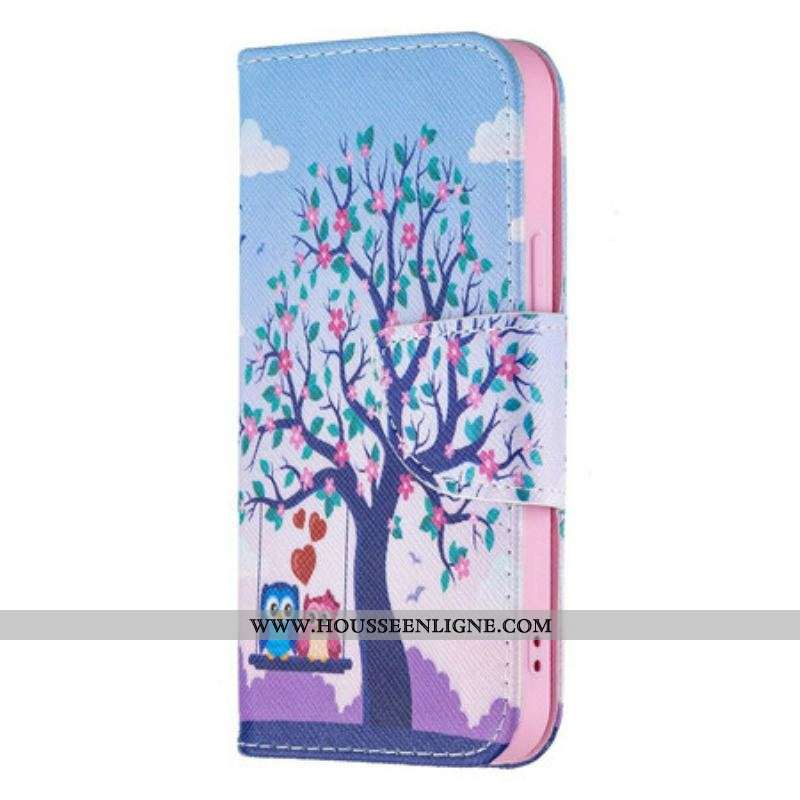 Housse iPhone 13 Mini Hiboux Sur La Balançoire