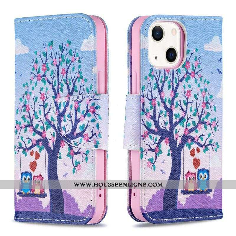 Housse iPhone 13 Mini Hiboux Sur La Balançoire