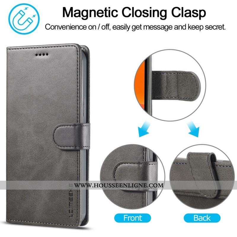 Housse iPhone 13 Mini LC.IMEEKE Effet Cuir