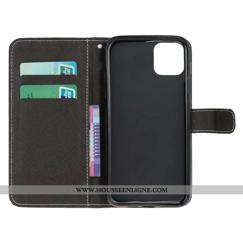 Housse iPhone 13 Mini Libellules à Lanière