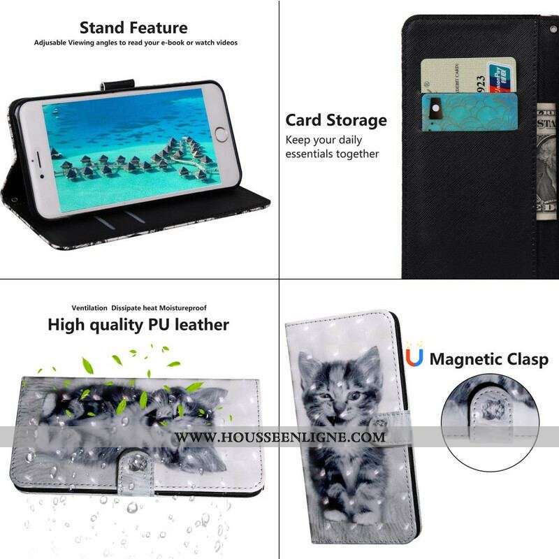 Housse iPhone 13 Mini Light Spot Ignace le Chaton