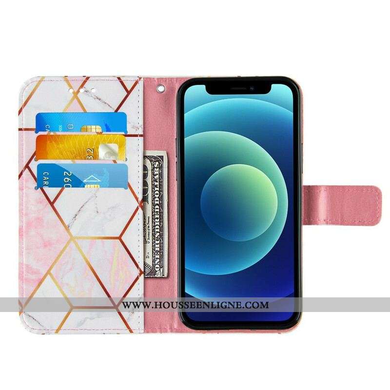 Housse iPhone 13 Mini Marbre Géométrique