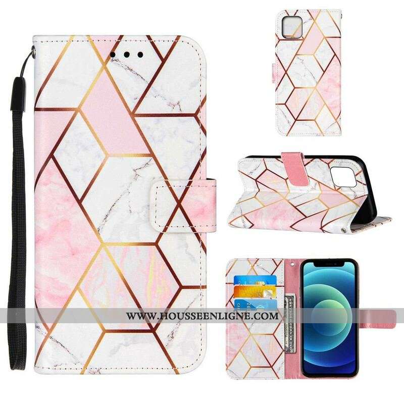Housse iPhone 13 Mini Marbre Géométrique