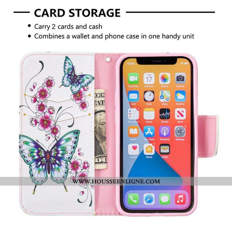 Housse iPhone 13 Mini Merveilleux Papillons