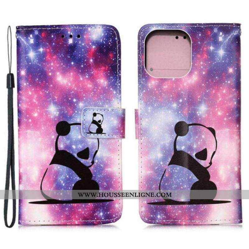 Housse iPhone 13 Mini Panda Galaxie