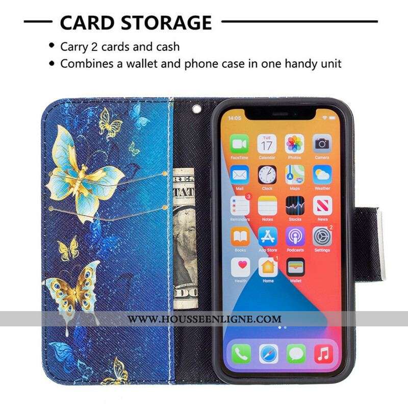 Housse iPhone 13 Mini Papillons Rois