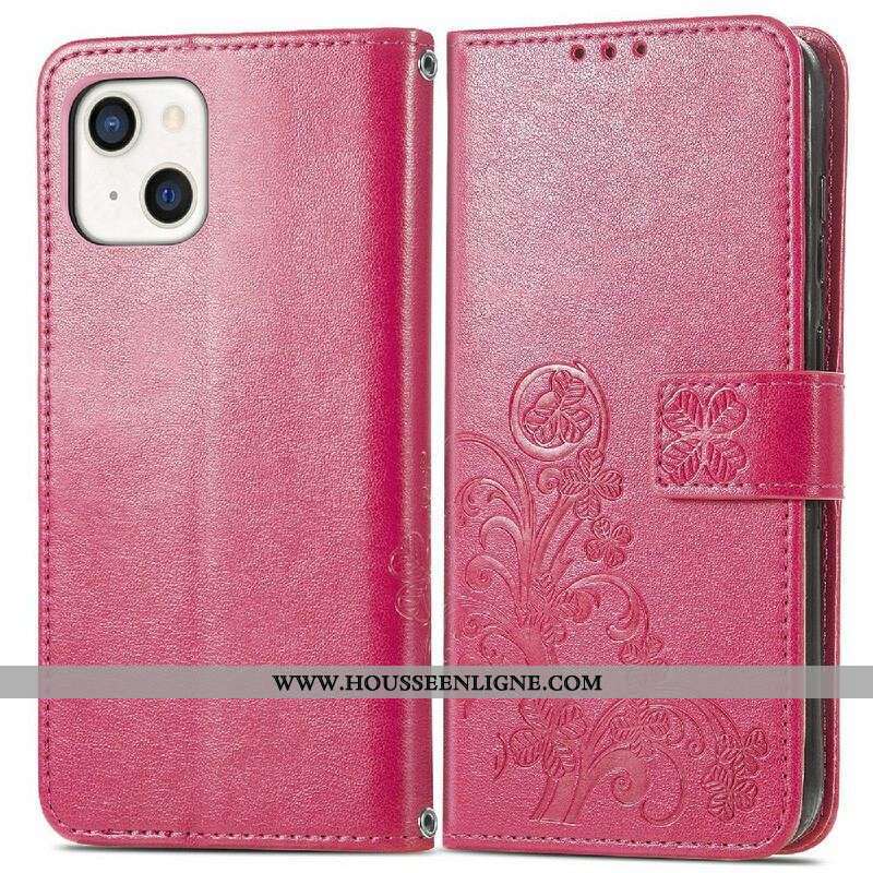 Housse iPhone 13 Mini Papillons et Fleurs à Lanière