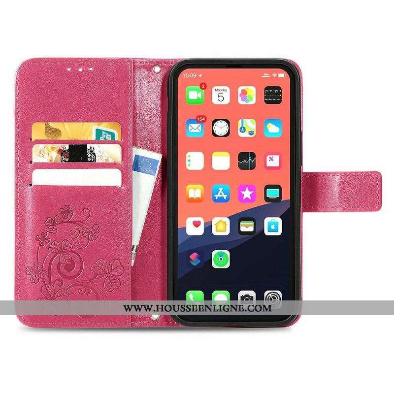 Housse iPhone 13 Mini Papillons et Fleurs à Lanière