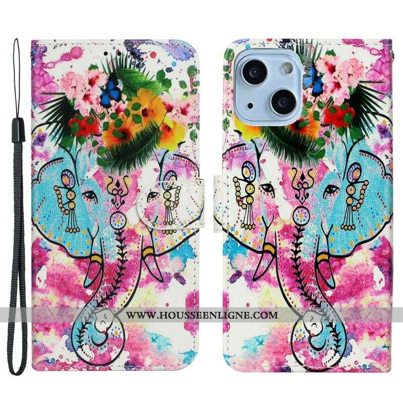 Housse iPhone 13 Mini Peinture Éléphant