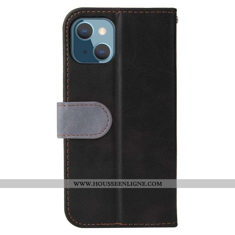 Housse iPhone 13 Mini Simili Cuir Bicolore