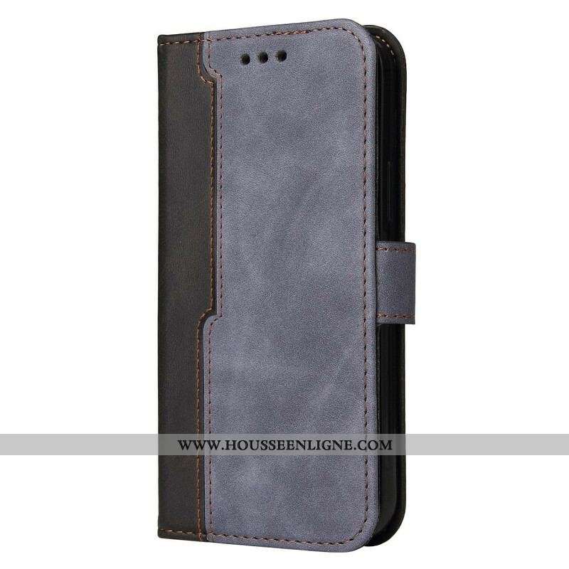 Housse iPhone 13 Mini Simili Cuir Bicolore