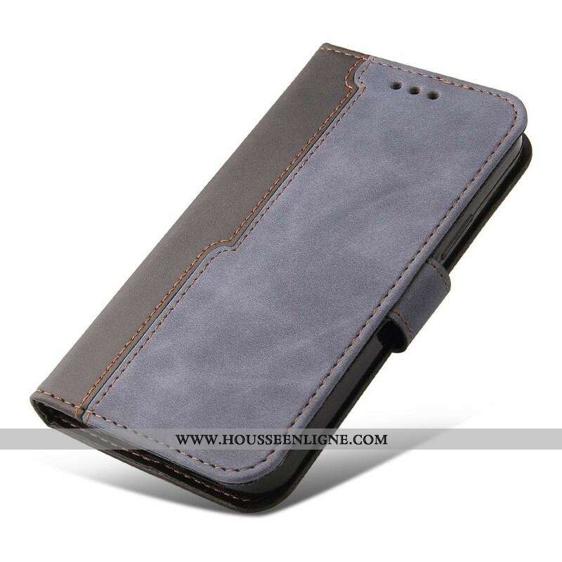 Housse iPhone 13 Mini Simili Cuir Bicolore