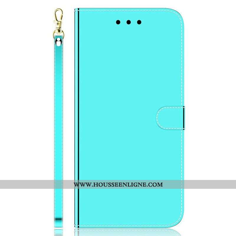 Housse iPhone 13 Mini Simili Cuir Couverture Miroir