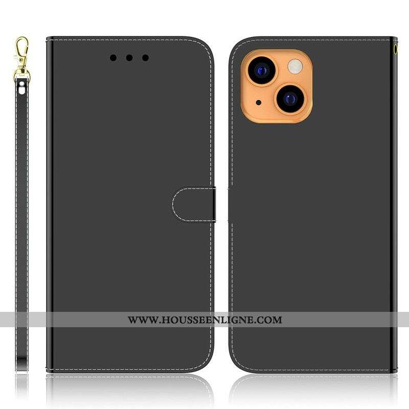 Housse iPhone 13 Mini Simili Cuir Couverture Miroir