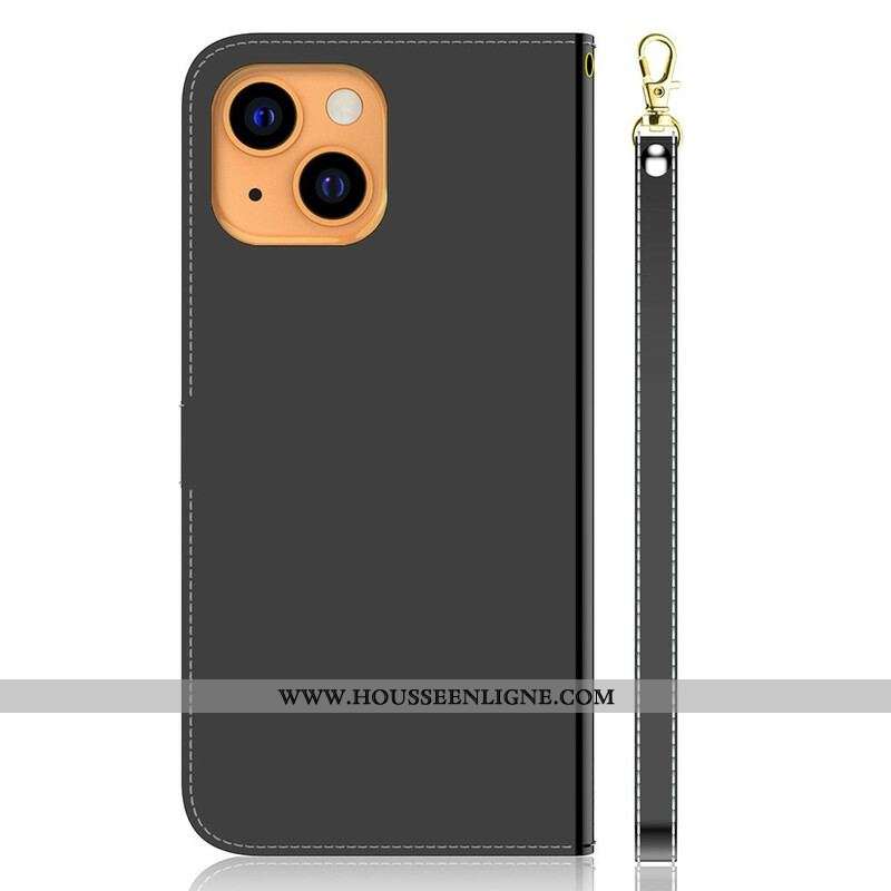 Housse iPhone 13 Mini Simili Cuir Couverture Miroir