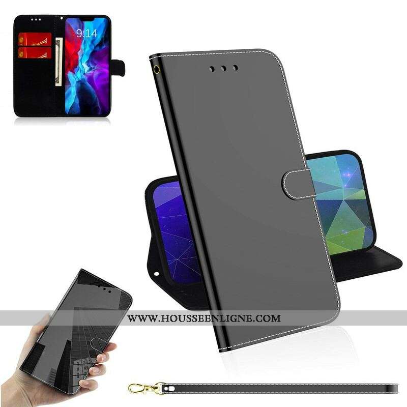 Housse iPhone 13 Mini Simili Cuir Couverture Miroir