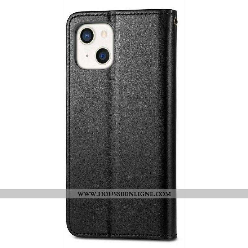 Housse iPhone 13 Mini Simili Cuir et Fermoir Vintage