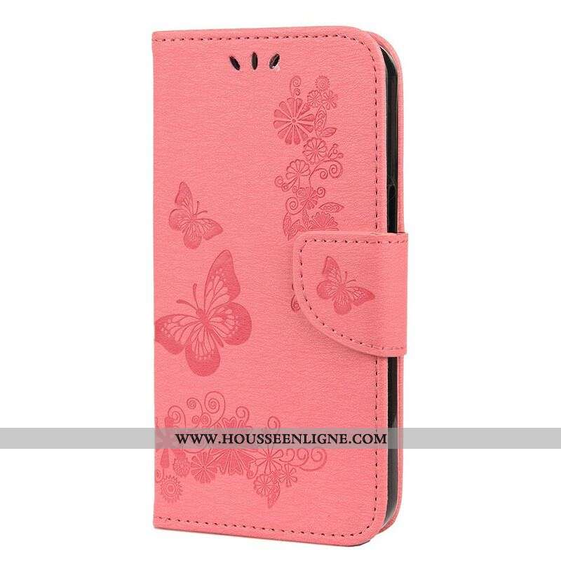 Housse iPhone 13 Mini Splendides Papillons à Lanière