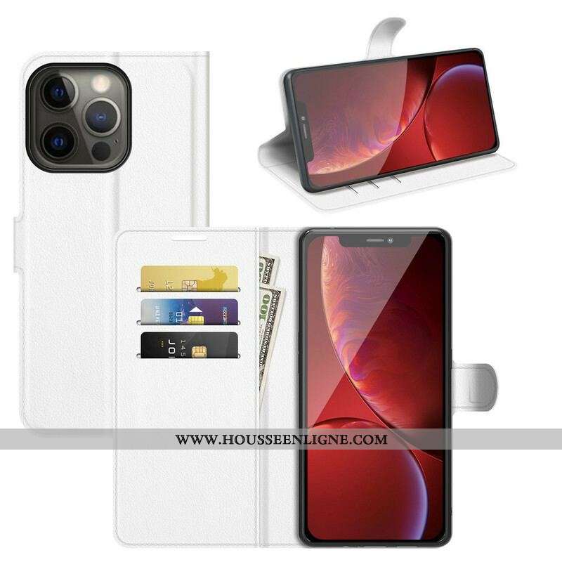 Housse iPhone 13 Pro Effet Cuir Litchi Classique