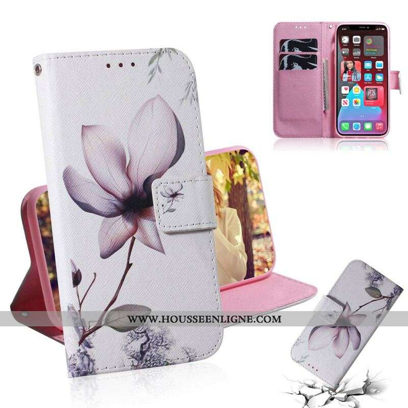 Housse iPhone 13 Pro Fleur Vieux Rose