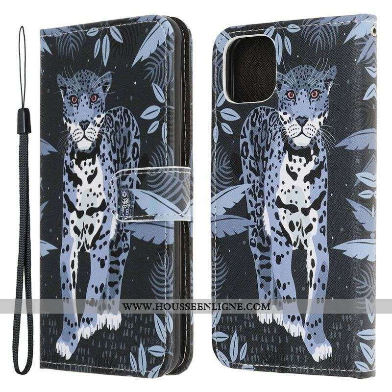 Housse iPhone 13 Pro Léopard à Lanière