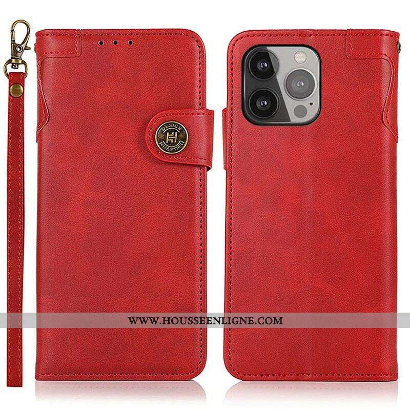 Housse iPhone 13 Pro Max Bouton Magnétique KHAZNEH