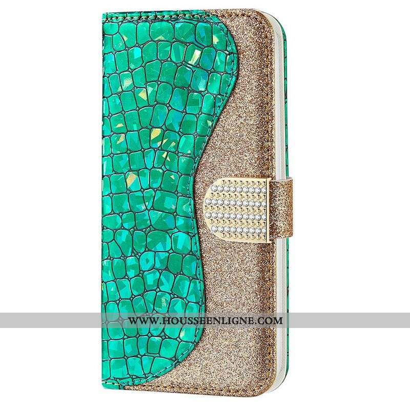 Housse iPhone 13 Pro Max Croco Diamants