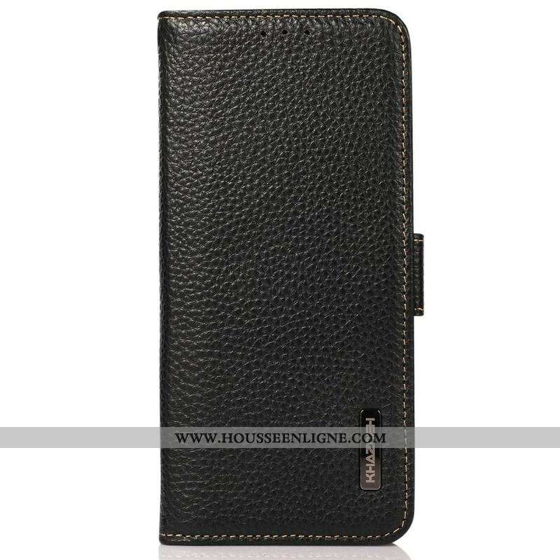 Housse iPhone 13 Pro Max Cuir Véritable Litchi KHAZNEH