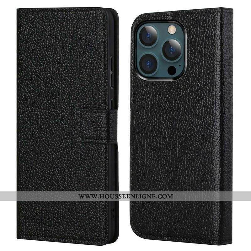 Housse iPhone 13 Pro Max Effet Cuir Grain Litchi