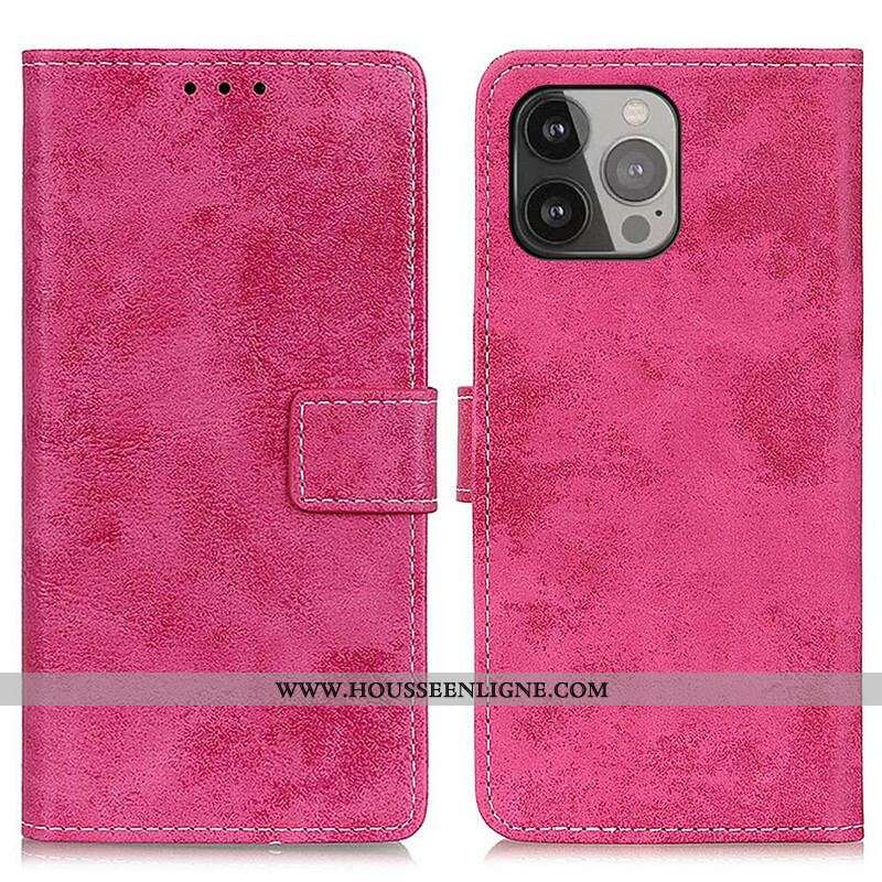 Housse iPhone 13 Pro Max Effet Cuir Vintage