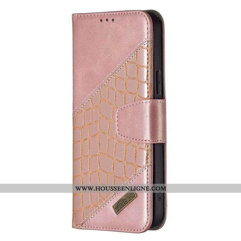 Housse iPhone 13 Pro Max Effet Peau de Crocodile Classique